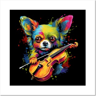 Chihuahua Playing Violin Posters and Art